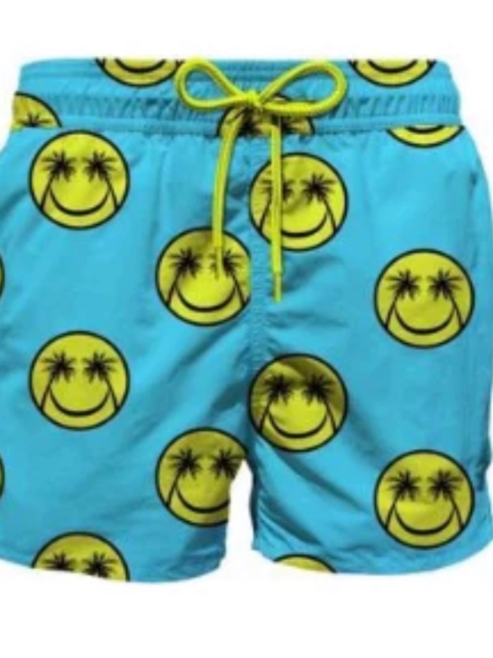 MC2 Saint Barth Men’s Blue Palm Tree Smile Swim Shorts bathing suit. Size S
